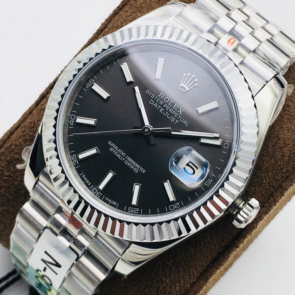 Rolex Datejust Gray Dial Diamond White Gold Swiss Clone Movement