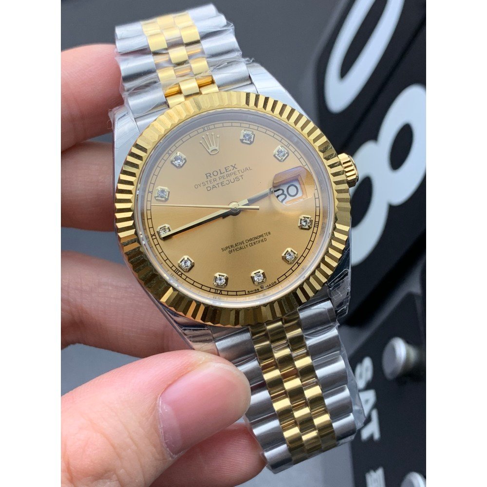 Rolex Datejust 126333 Two-Tone Steel Yellow Gold Diamond Dial Swiss Movement