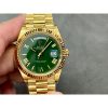 Rolex Day-Date 228238 Yellow Gold Green Crystal Dial Gain Weight President Bracelet 3255 Movement