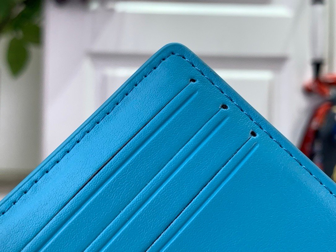 LV light blue (embossed) wallet wallet card holder