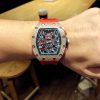 Richard Mille RM011 Men Mechanical Diamond Bezel Rubber Band Watch