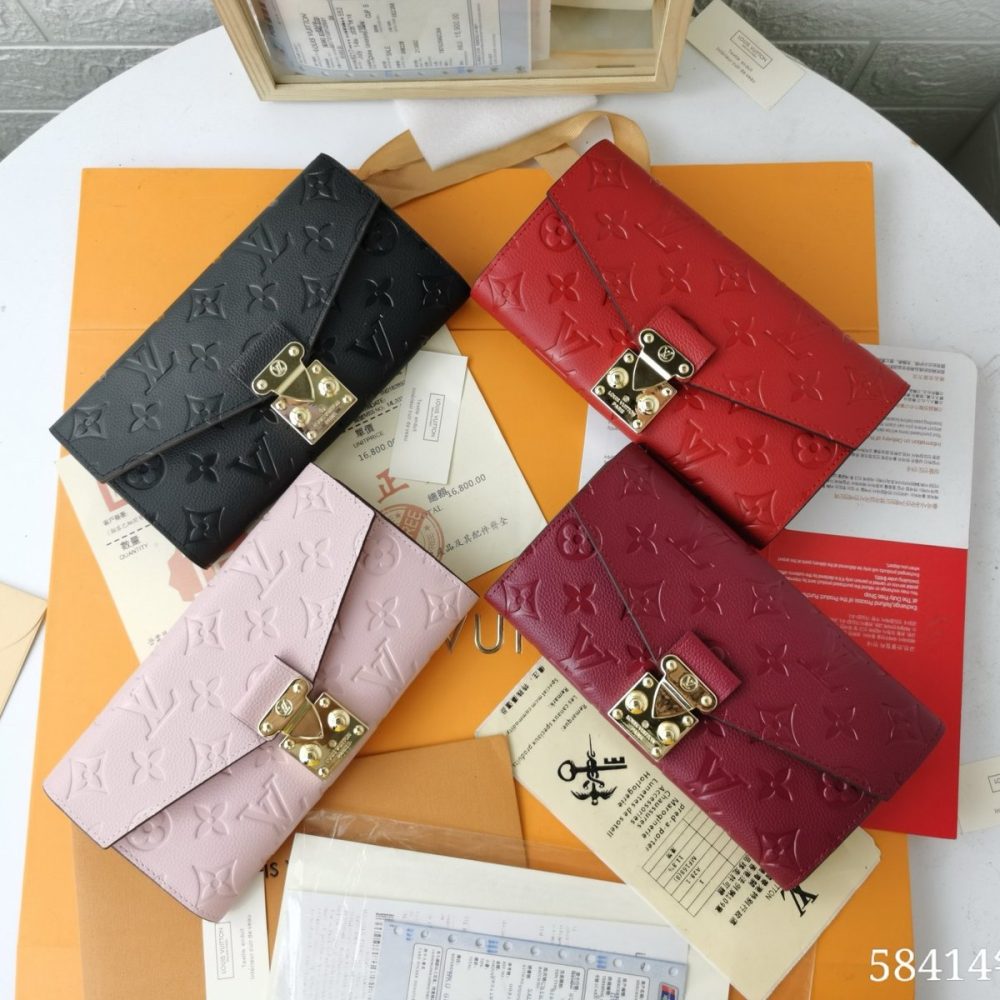 LV Diamond pattern leather embossed pochette metis handbag envelope wallet
