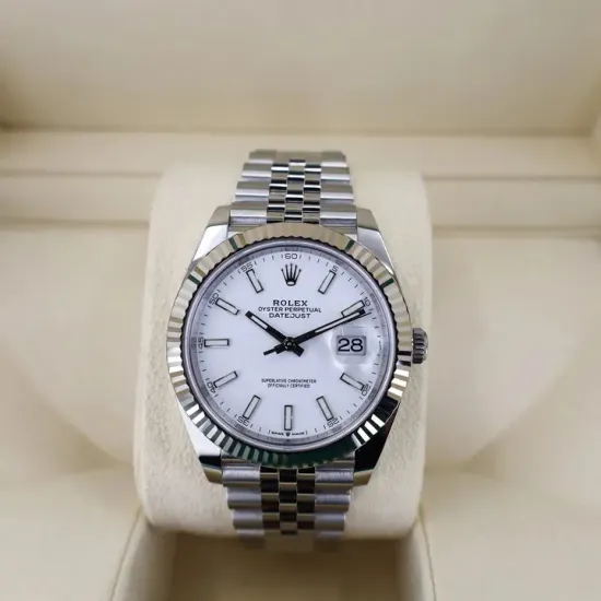 Rolex Datejust 41 Oystersteel and 18K White Gold 41 mm White Dial 126334-0010