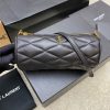 YSL new sade small underarm cylinder bag sheepskin black/gold 699703