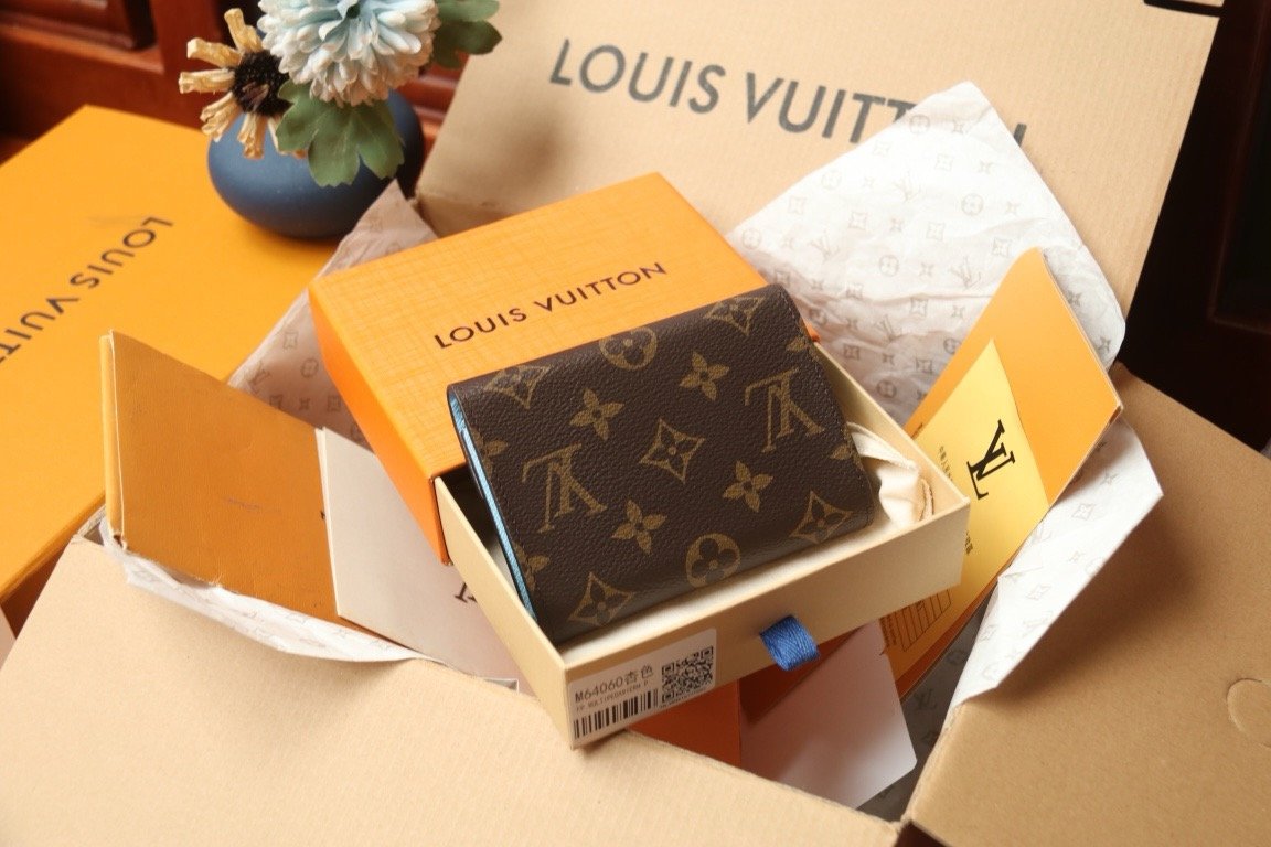 LV Monogram Blue Card Holder