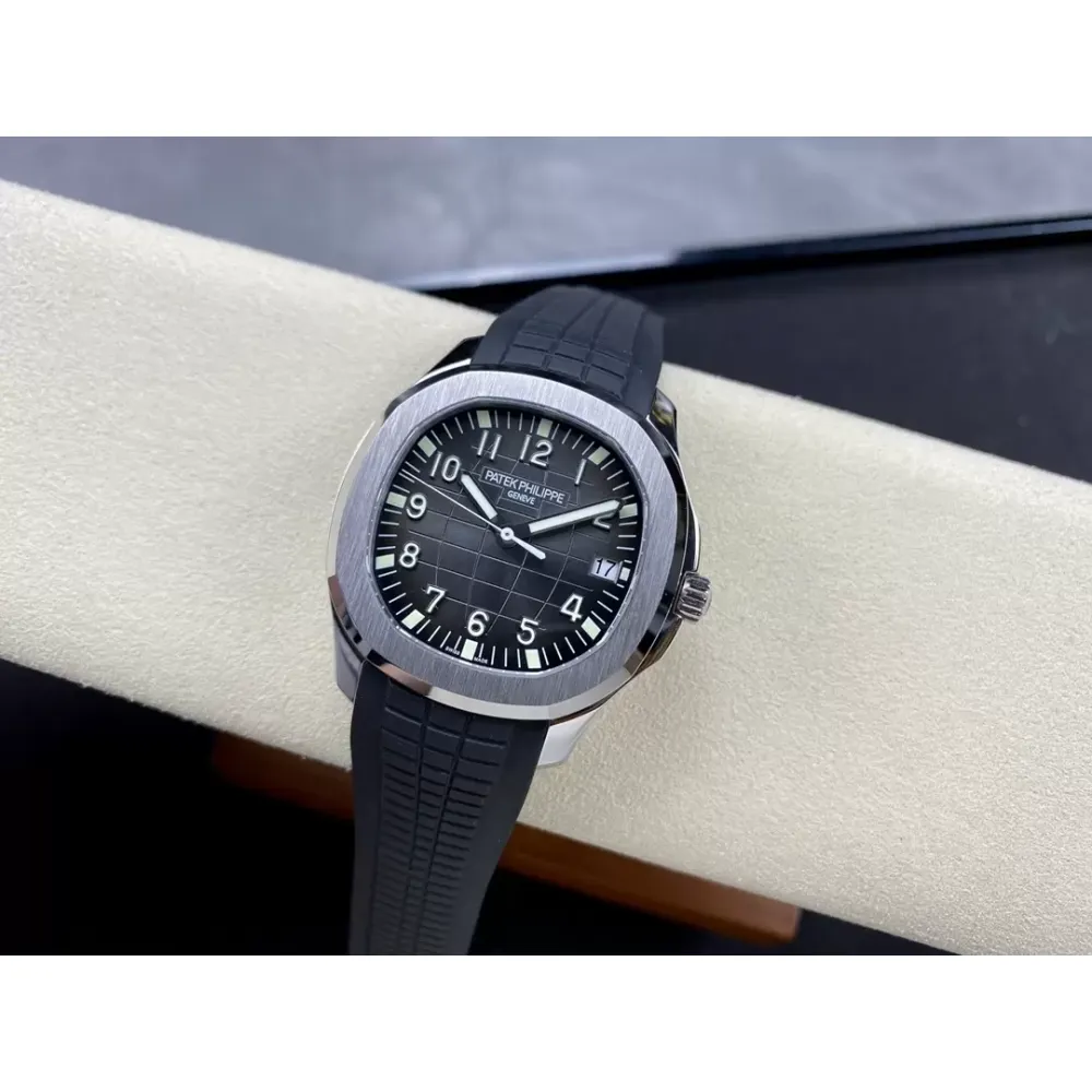 Patek Philippe Aquanaut 5167-001 SS 3KF Best Edition Gray Dial on Black Rubber Strap A324 Super Clone V3