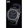 PATEK PHILIPPE Nautilus 5712G-001 SS GRF 1:1 Best Edition Black Dial on Black Leather Strap A240