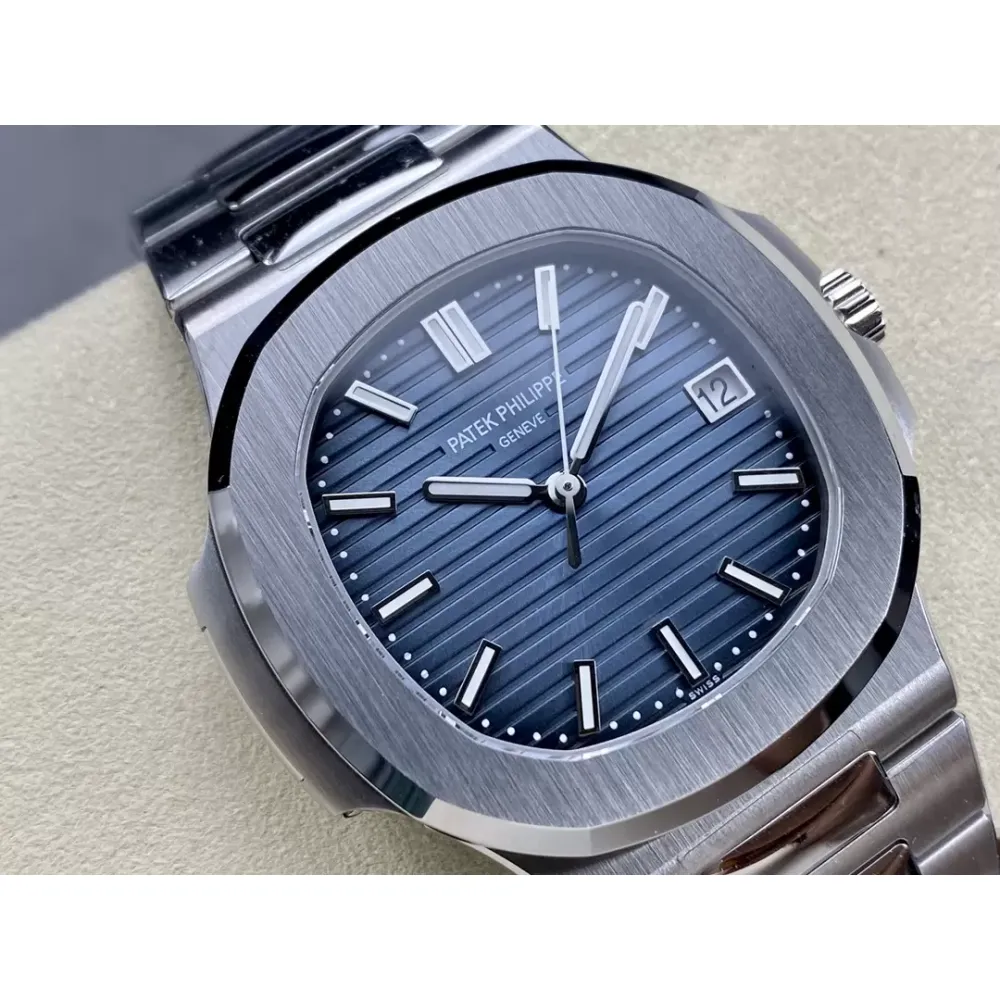 Nautilus 5811/1G 3K factory 1:1 Best Edition Blue Textured Dial on SS Bracelet A330 Super Clone