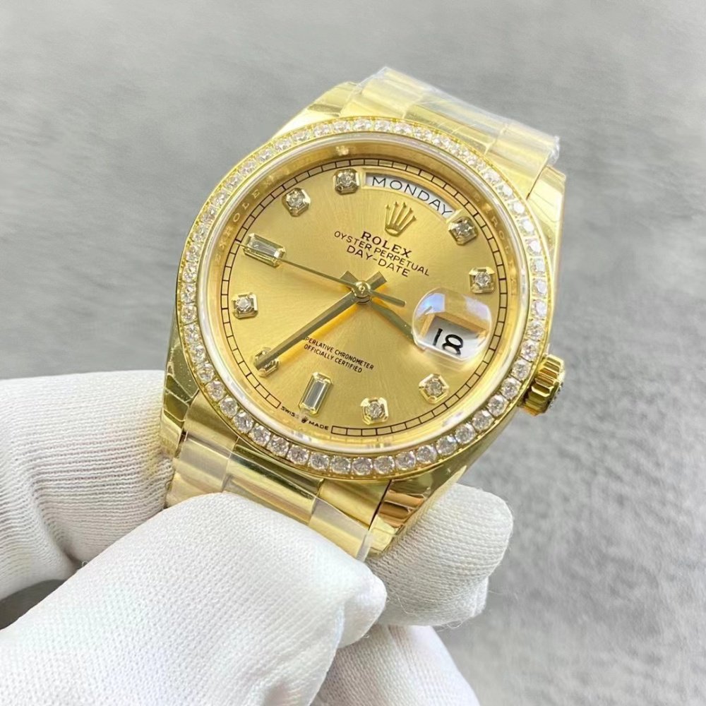 Rolex Day-Date 228348 All Gold Dial Dimond President Bracelet Superclone Swiss Movement