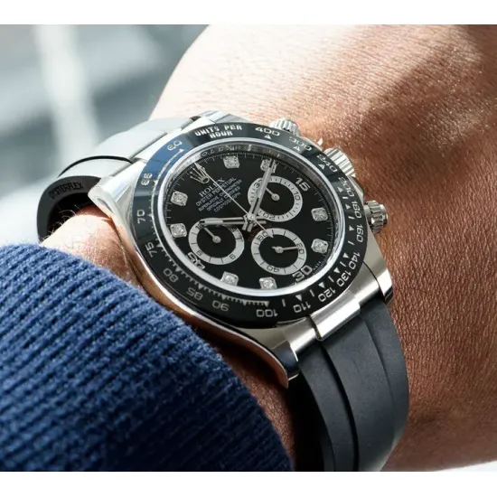 Rolex Daytona White Gold Black Dial Oysterflex Strap 116519LN-0025 Unworn