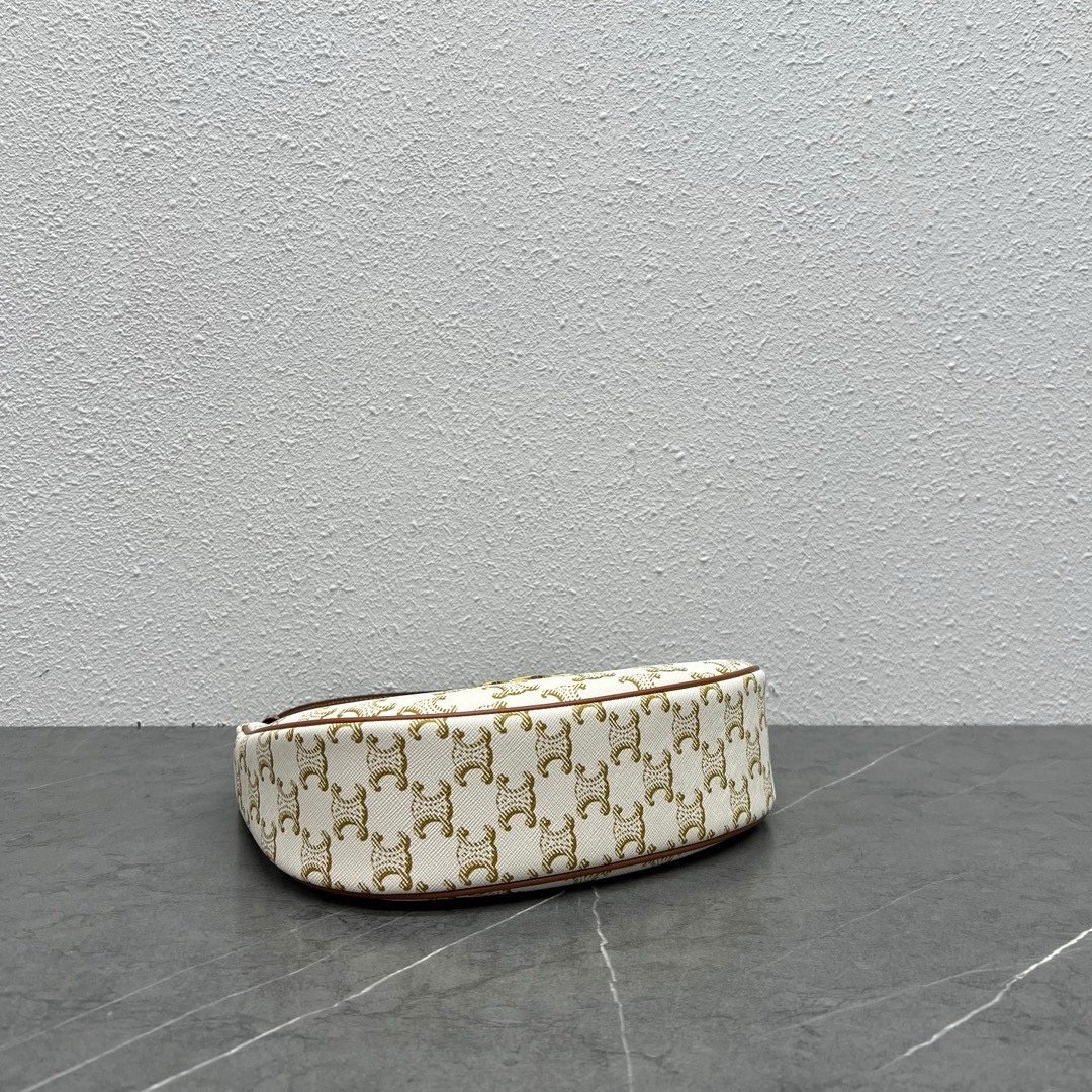 TRIOMPHE CANVAS AVA BRACELET WITH LOGO PRINT WHITE 23 X 13.5 X 6 cm