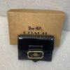 Coach September new signature logo patent leather premium leather wallet